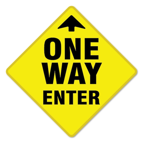 Signmission One Way Enter Arrow Non-Slip Floor Graphic, 16in Vinyl Decal, 6PK, 16 in H, FD-X-16-6PK-99977 FD-X-16-6PK-99977 - main